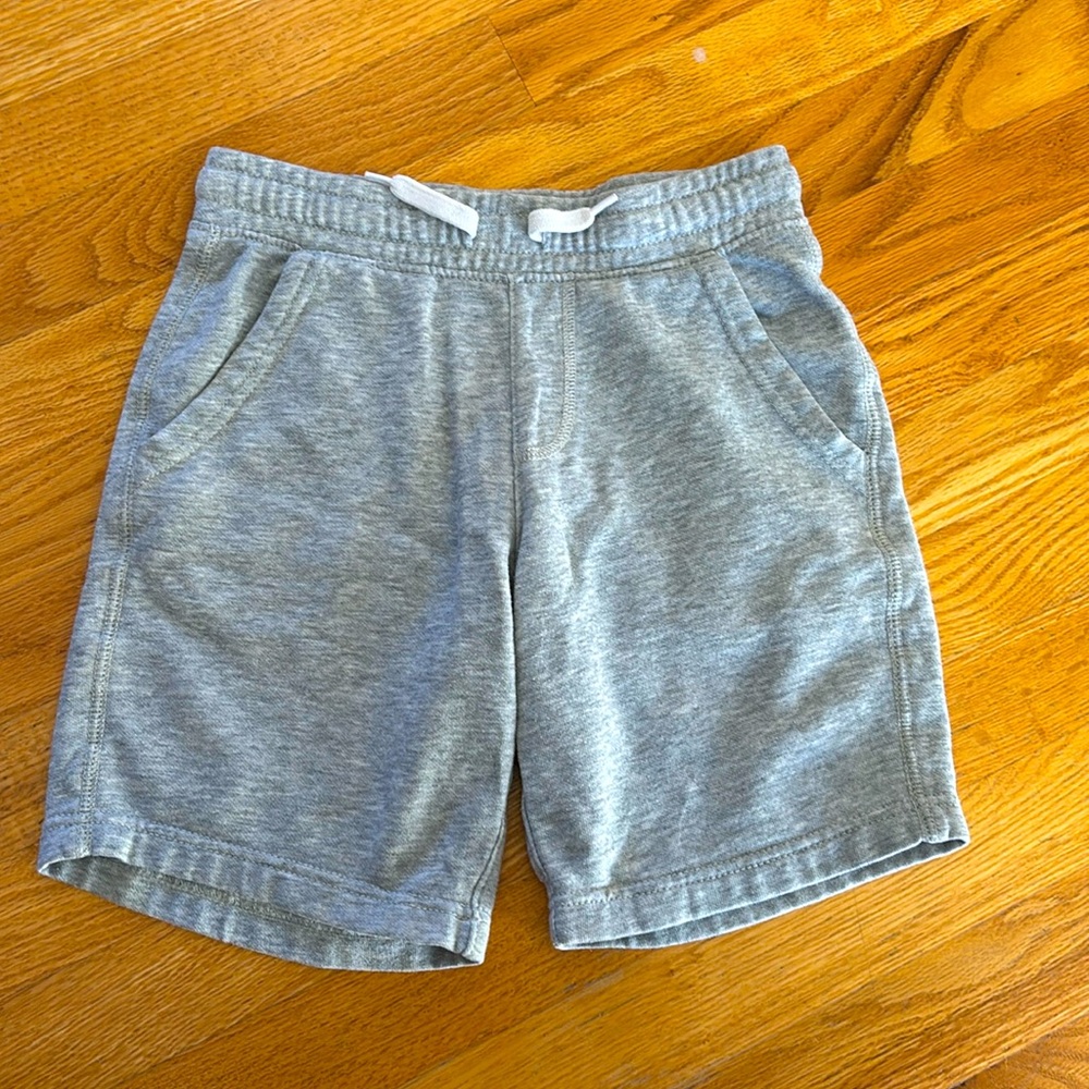 Light Gray Fleece Jogger Shorts (Size 8) Old Navy